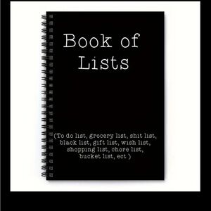Black Spiral Notebook - Humorous Book of Lists